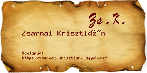 Zsarnai Krisztián névjegykártya