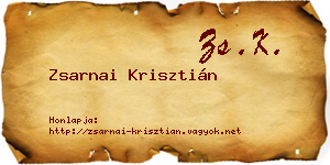 Zsarnai Krisztián névjegykártya